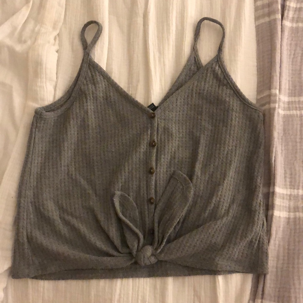 Wild Fable Gray Tie Tank Top